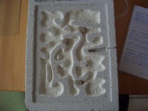 voila les séparations faite en argile ( il y en a 3 ) pour rendre le nid plus petit au début et progrssivement le rendre plus grand, Construction de mon nid pour mes Crematogaster scutellaris suite