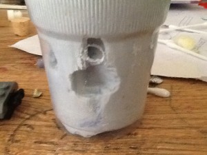 Module de fondation en platre creusé., Module de fondation en platre