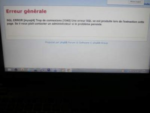 Erreur, Vos problèmes liés à l'utilisation du site : bug...
