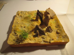 Socle Adf décoré, ADC "ruines et minéraux"